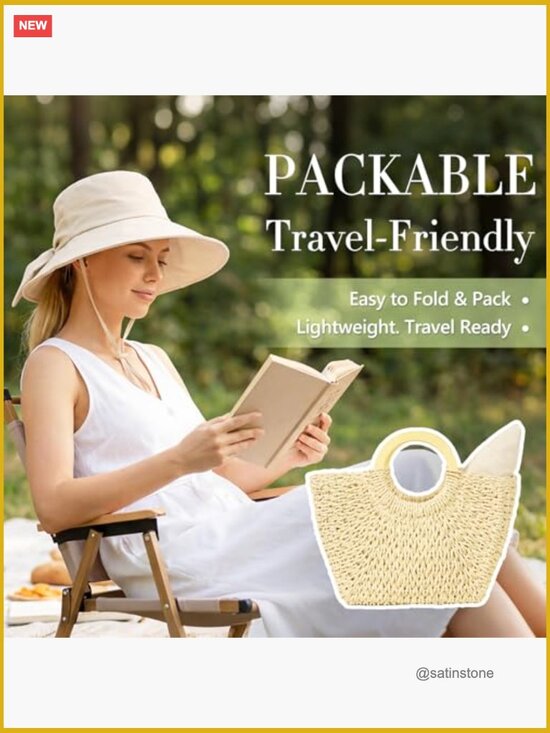 UPF 50+ Cotton Linen Wide Brim Sun Hat with Ponytail Hole